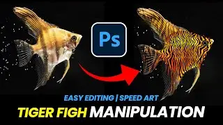 Normal fish to Tiger line Fish | Easy photoshop manipulation | skin ton
