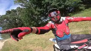 funny Dirtbike jump overshoot rough landing and wipeout
