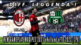 PES 2021 eHolland eFTB 2022 (CPK) MILAN vs SASSUOLO - Serie A 2021/2022 - 14° Giornata LEGGENDA