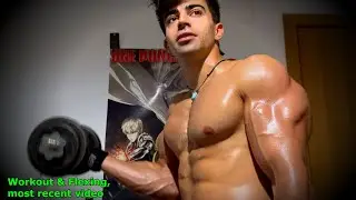 young bodybuilder showing his pumped muscle | flexing | muscle worship