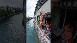 Balcony jumping in the river 🌊 #aquacircus #cliffdiving