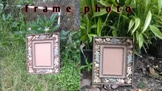 Membuat bingkai foto dari batu batuan dan kardus bekas | frame photo |