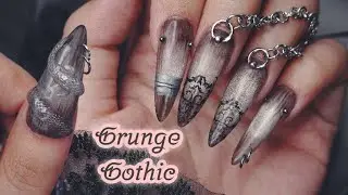 Pierced Nail Art?!🖤 Goth Witch Set with 3D Snake & Chain⛓️