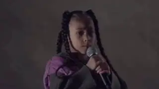 North West performs Original Song At Dad  Kanye West's Yeezy Fasion Show