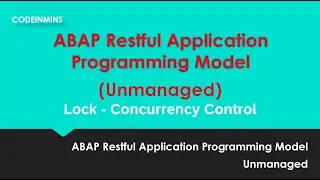 Part 10: Unmanaged ABAP RESTful Application Programming Model (RAP) - Locking