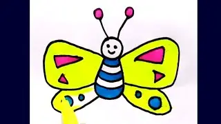 How to drawing butterfly for beginners || butterfly drawing and coloring