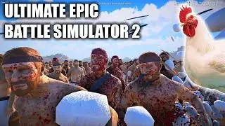 UEBS 2 - CHUCK NORRIS 100000 vs 100000 CHICKENS (Ultimate Epic Battle Simulator 2 Gameplay)