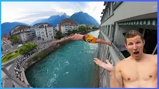 16 METER Sprung vom BALKON ins FLACHE WASSER | Schweiz Folge 1/3