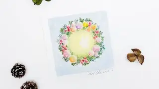 [ENG Sub] Christmas Wreath - Christmas Gift Ideas / Easy Soft Pastels Drawing