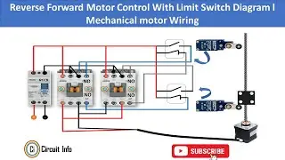 DC Motor Forward and reverse Control with Limit Switch Wiring  l Mechanical Switch 