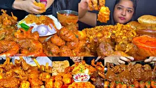 ASMR EATING SPICY CHICKEN CURRY, CHICKEN CURRY, BIRYANI | BEST INDIAN FOOD MUKBANG |Foodie India|