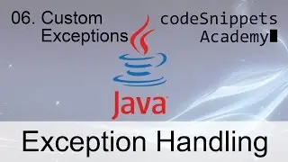 Java Exception Handling 06. Making your own exception class