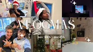 vlogmas week 1 | walmart haul, at work, christmas shopping and decorating!!
