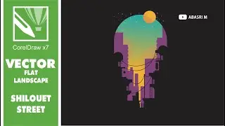 Corel Draw x7 Tutorial - How to Draw City of Street in Silhouette Art Style - Speed Art Procces