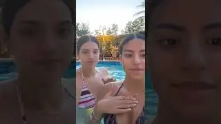 Routines🎉💕 we are soaking in the pool wearing bikinis👙🩱🍫👭