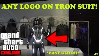PUT LOGOS ON TRON SUIT GLITCH! (GTA 5 Online) *Easily* Transfer any T-shirt logo onto Tron Outfit!