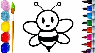 How to draw a bee / learn to draw a bee / drawing for kids, Asalarilarni qanday chizish mumkin