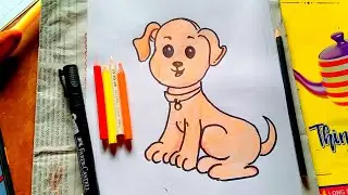 How to Draw a cute Dog ll step by step #drawing #art #creativelinu