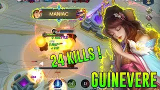 24 KILLS GUINEVERE BLOODY MANIAC! | SAKURA WISHES NO MERCY GAMEPLAY - MLBB