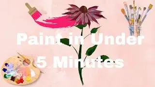 How To Paint Echinaceas in Under 5 Minutes - Full tutorial - Acrylic