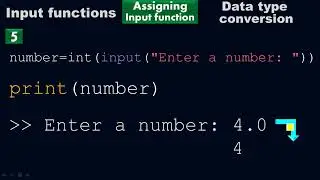 Convert float into integer by using an input function - Data conversion - Python by 