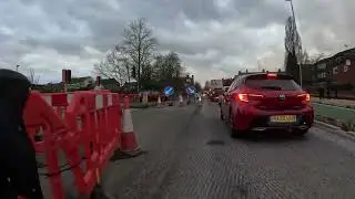 Kingsway, Stretford, conversion from dual carriageway, 5 Feb 2024