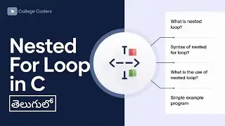 Nested For Loop in C – Complete Explanation with Syntax and Example in Telugu | College Coders