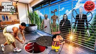 Franklin Build Secret Luxury Bunker To Escape Haunted House Attack in GTA 5 | PART 2 : GRANNY END