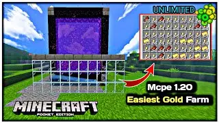Best Gold Xp Farm In Minecraft Pe || Super Easy Gold Farm Tutorial In Hindi/Easy Gold Farm 1.20 Mcpe