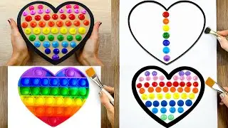 How to Draw Easy Simple Landscape Tutorial｜Heart Acrylic Painting With Piping Bags Compilation