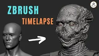Zombie Sculpting in Zbrush TIMELAPSE