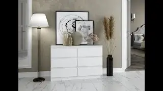 Анна Комод 1,2 6 ящ Белый МК 1200 6