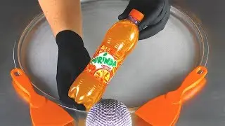 ASMR - MIRINDA Ice Cream Rolls | how to make Beverage to Food - oddly satisfying Orange Lemonade 4k