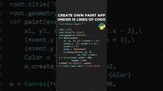 Create Your Own Paint App Under 15 Lines of Python Code #programming #tkinter #shorts #coding