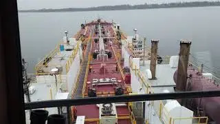 Tugboat Captain's Point of View while moving barge.