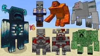 Warden vs CrimsonSteve's more mobs - Crimson Steve's more mobs vs Warden Mob Battle