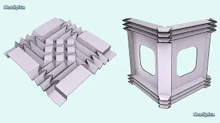 Origami tessellation & accordion in 3D view