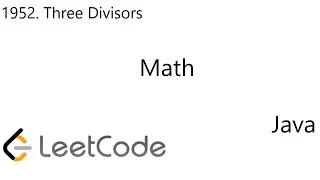 LeetCode 1952 | Three Divisors | Math | Java