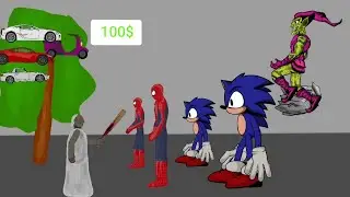Tree car Granny Green Goblin Spiderman Spiderman Beby Sonic Sonic Beby  Comedy Animation
