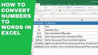 How to convert numbers to words in excel  Numeric to Word