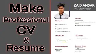 How To Make CV And Resume | Make CV | Make Resume