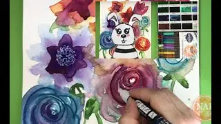 Suluboya tekniği  |  Kolaj  | Basit aşamalı tavşan çizimi / Watercolor | Collage | Rabbit drawing