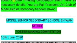 POSTER MAKING COMPETITION-Notice