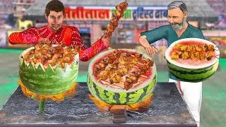 Watermelon Chicken BBQ Kebab Recipe Chicken Barbecue Street Food Hindi Kahaniya Hindi Moral Stories