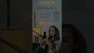 With Or Without U ~ Open D Tunning. 🩷 #guitartutorial #withorwithoutyou #femaleguitarist