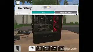 Red gaming PC in PC Building Simulator.