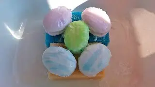 ASMR Dalan Mushy Soap and Sponge ✨💙 Satisfying Sponge Squeezing