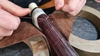 Butt Stitching A Crocodile Leather Cigar Case. LIVE Chat