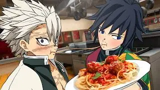 Cooking with Giyu and Sanemi! (demon slayer vr)