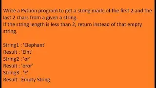 Python program to get a string made of the first 2 and the last 2 chars from a given a string.
